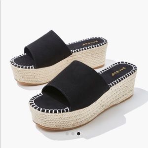 Slip on espadrilles platform wedges